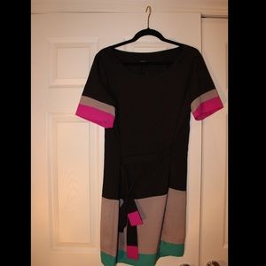 Aqua Color-block Dress